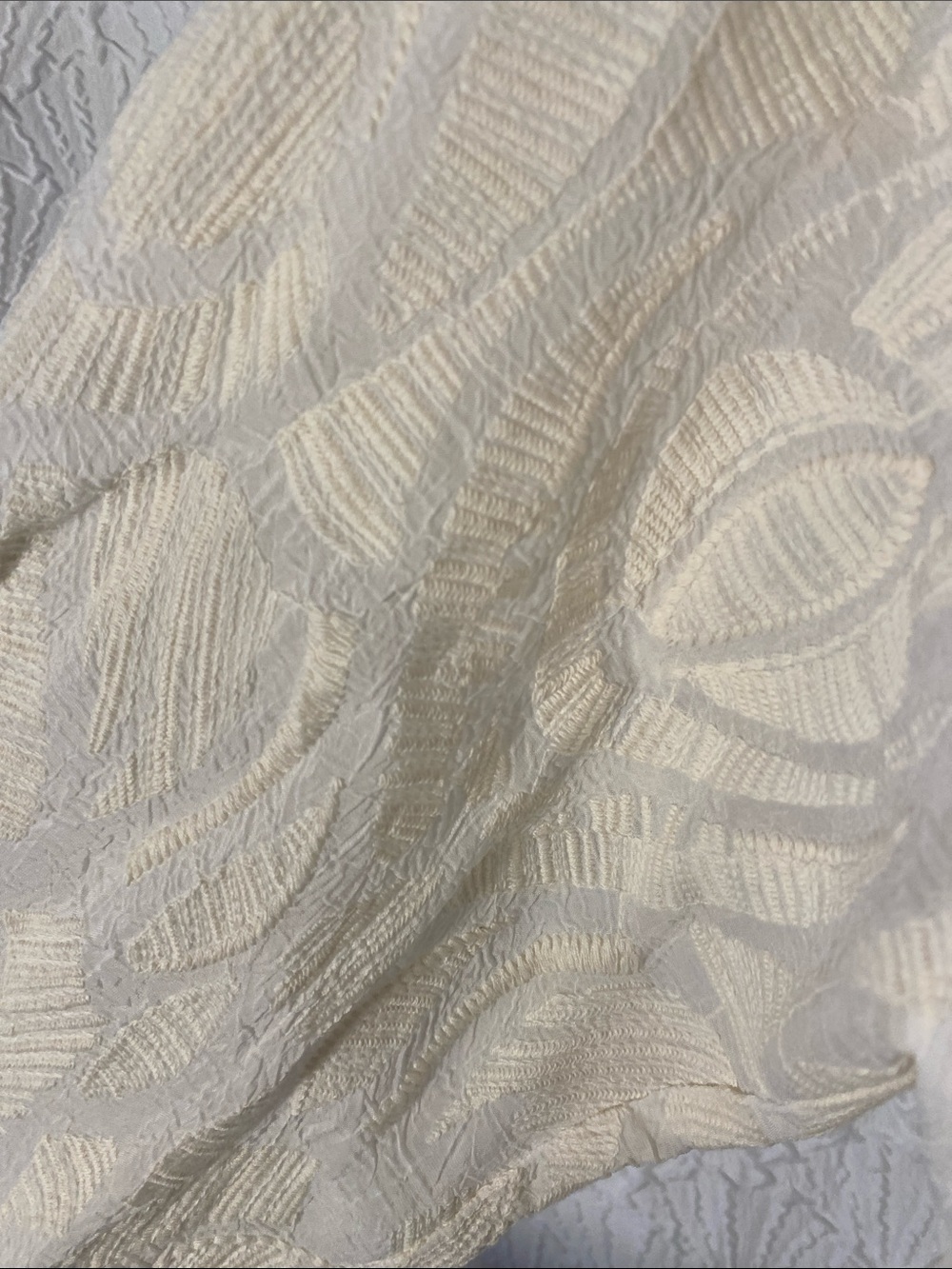 Johnny Was Cream Lace-Trim Long-Sleeve Button-Down Shirt size 1 X - Picture 6 of 10